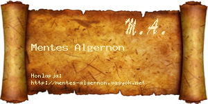 Mentes Algernon névjegykártya